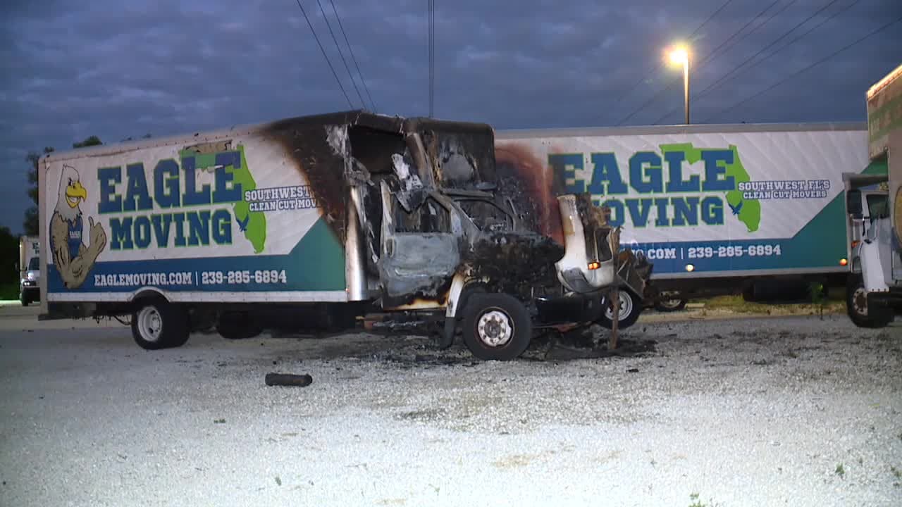 Suspect jumps from Eagle Moving truck as flames erupt in Fort Myers