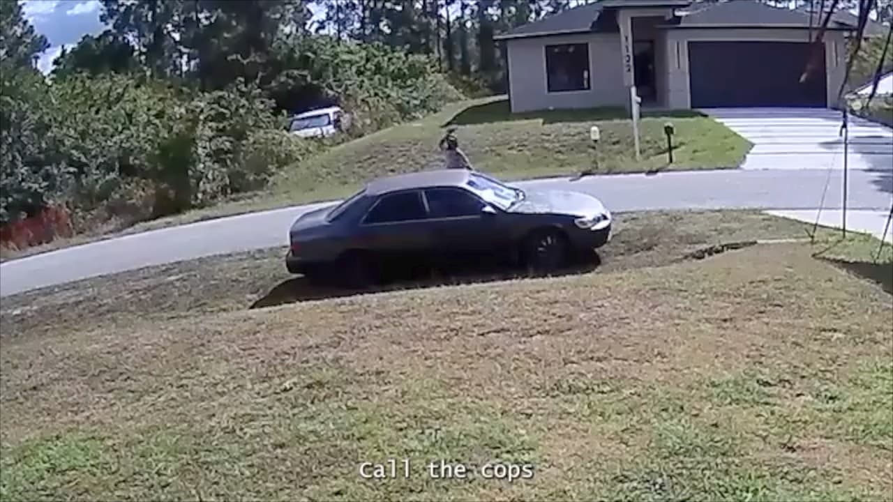 Video shows man hurling bricks at car before running into Lehigh Acres canal