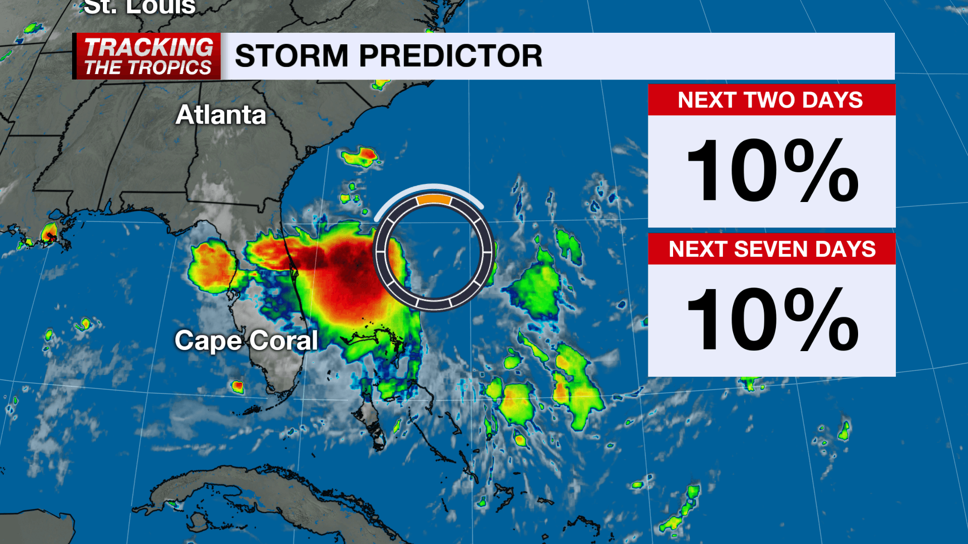Disturbance off Florida's East Coast has 10% chance for development