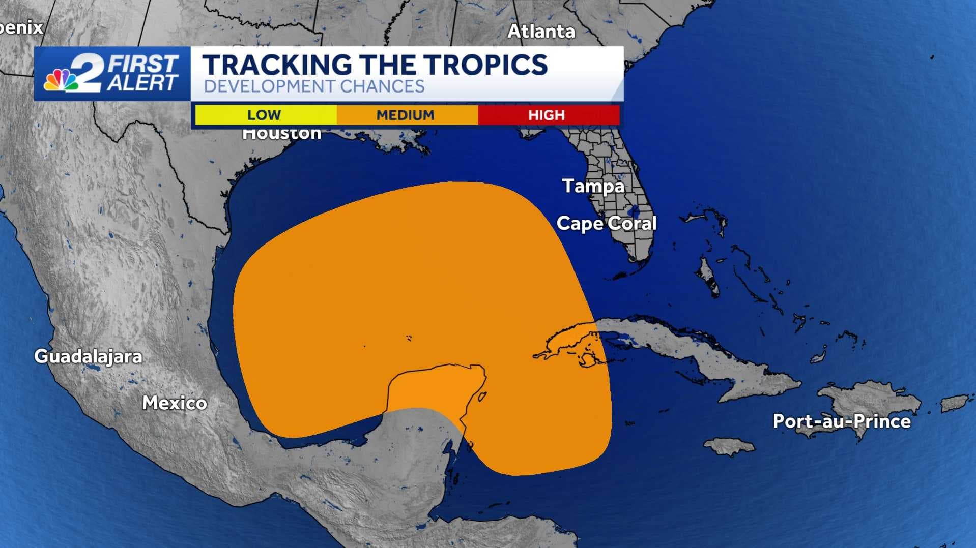 Area to watch in the Caribbean Sea and Gulf of Mexico