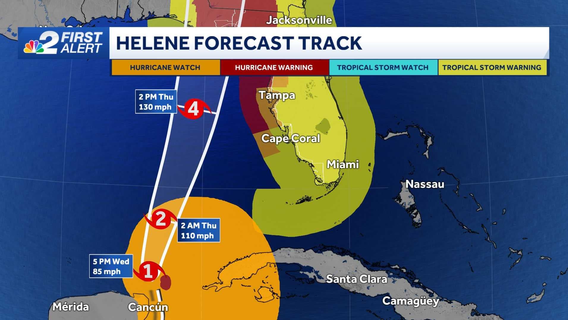 Live coverage: Helene expected to become Category 4 ahead of landfall in Florida