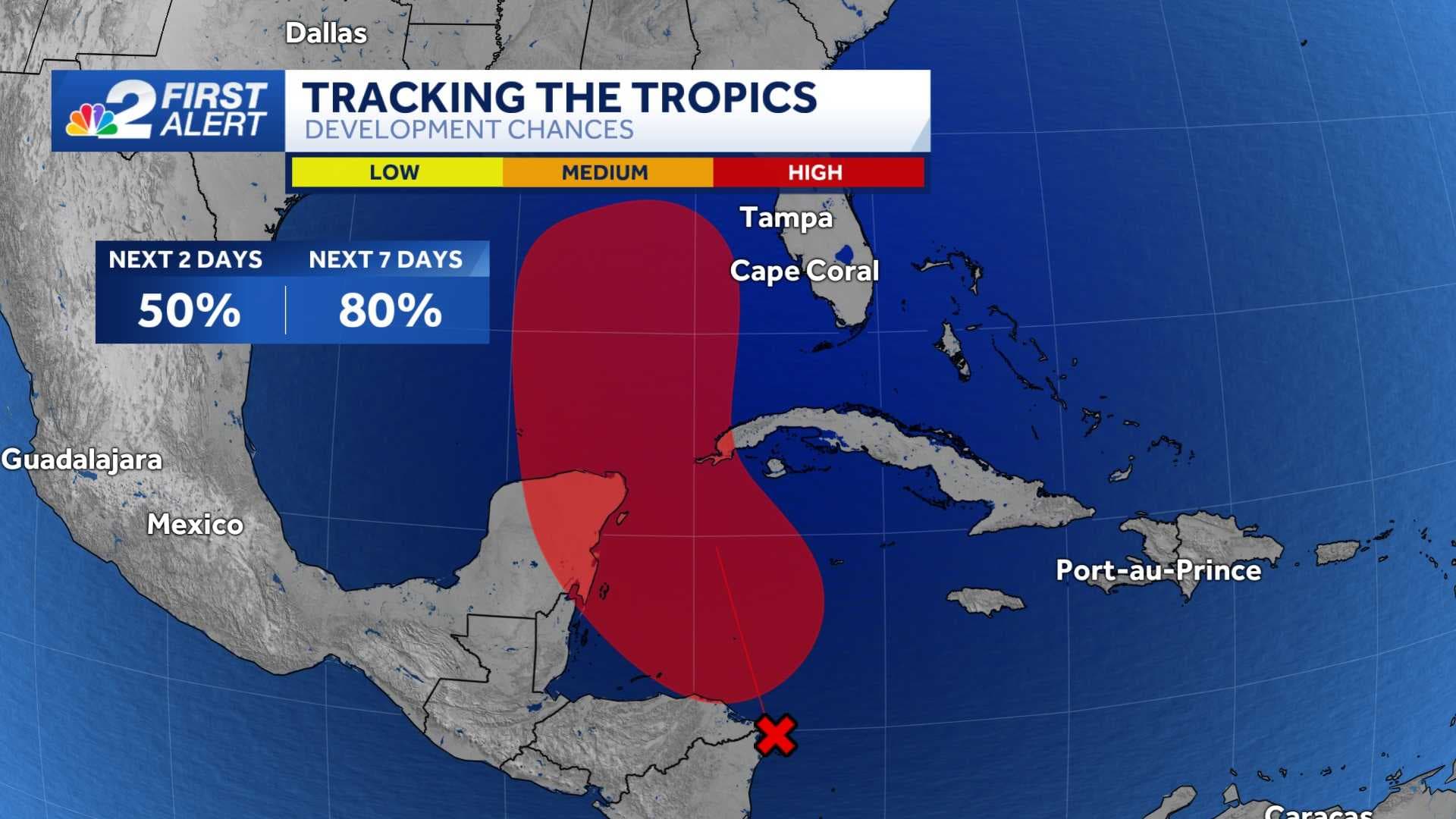 Tropical system expected to move toward Gulf of Mexico this week