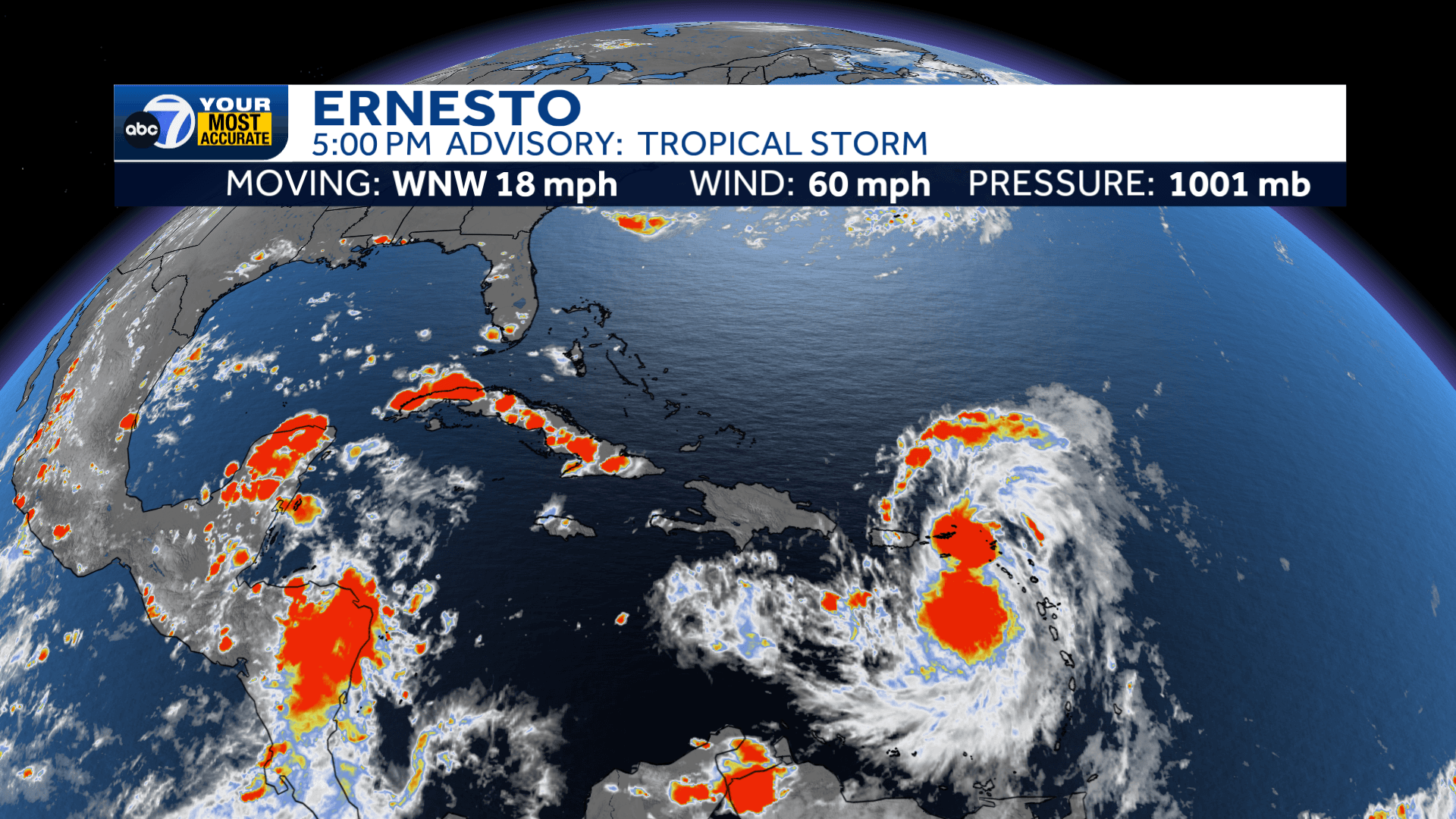 Puerto Rico under Tropical Storm Warning as Ernesto closes in