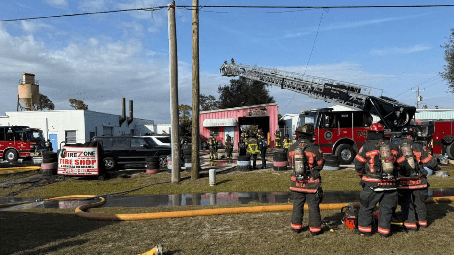 South Fort Myers business fire shuts down Crystal Drive in both directions