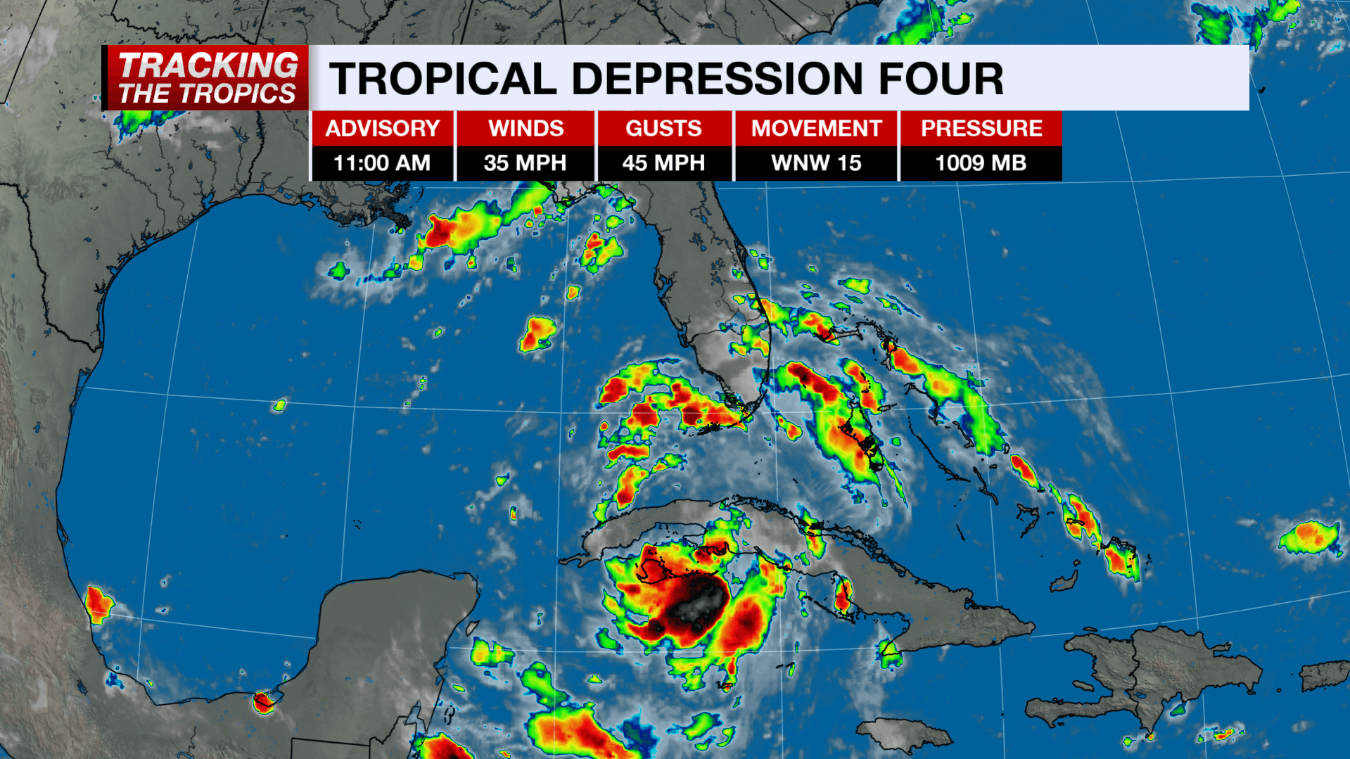Downpours starting in SWFL as Tropical Depression Four heads toward Florida
