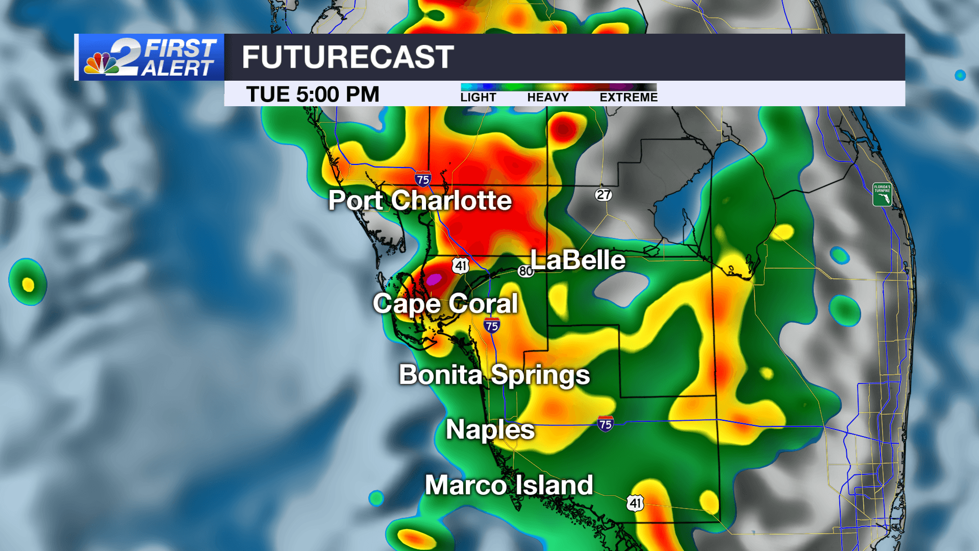 Scattered strong storms to impact evening commute across Southwest Florida