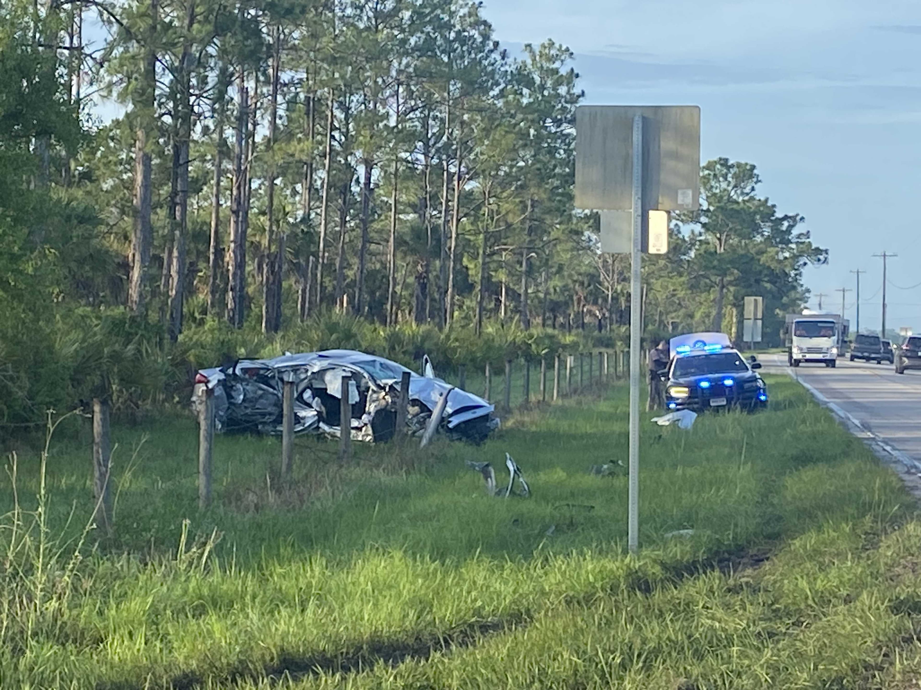 Two-vehicle crash on Corkscrew Road sends two people to the hospital
