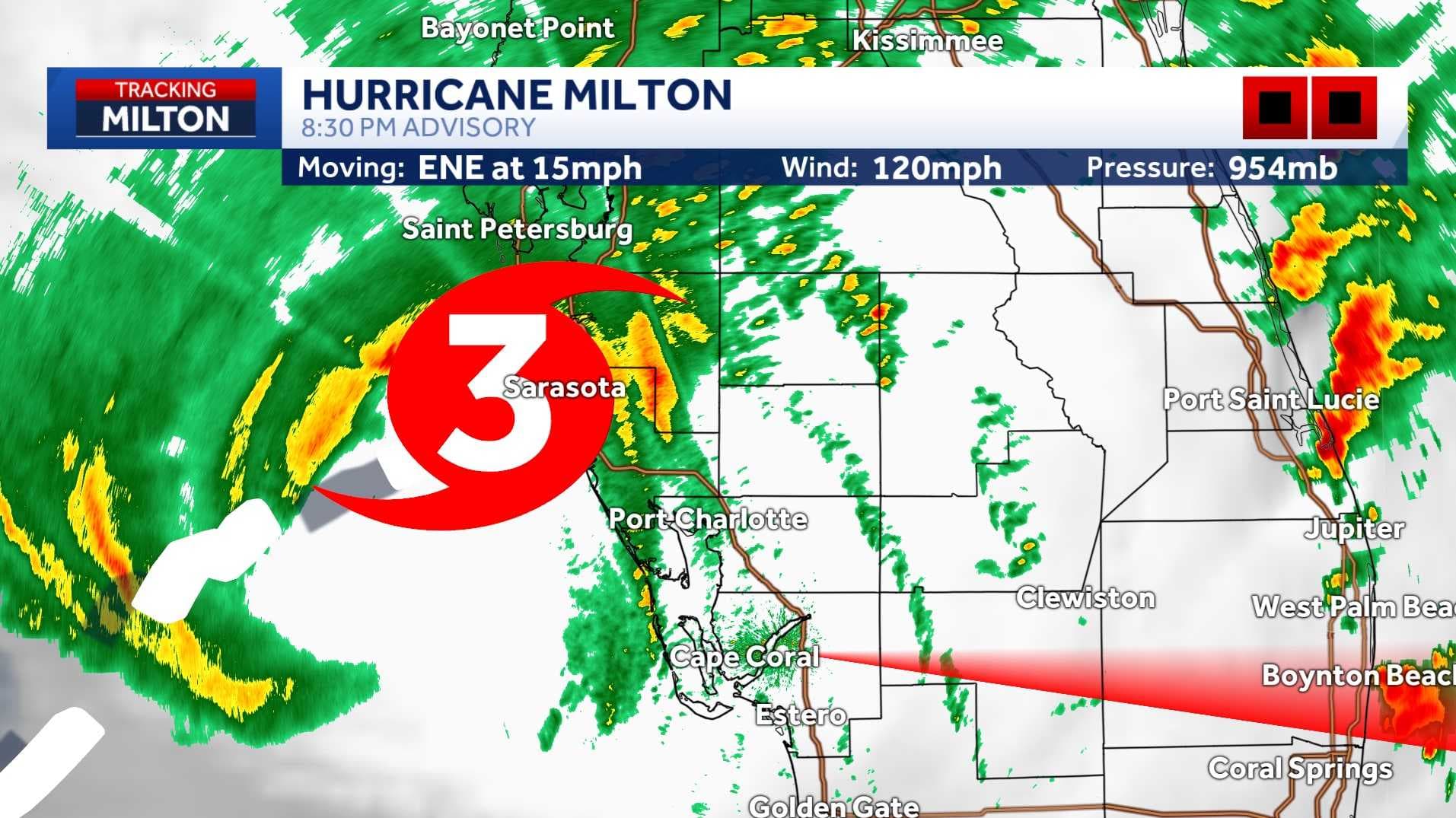 LIVE: Major Hurricane Milton makes landfall near Siesta Key, now Cat. 2