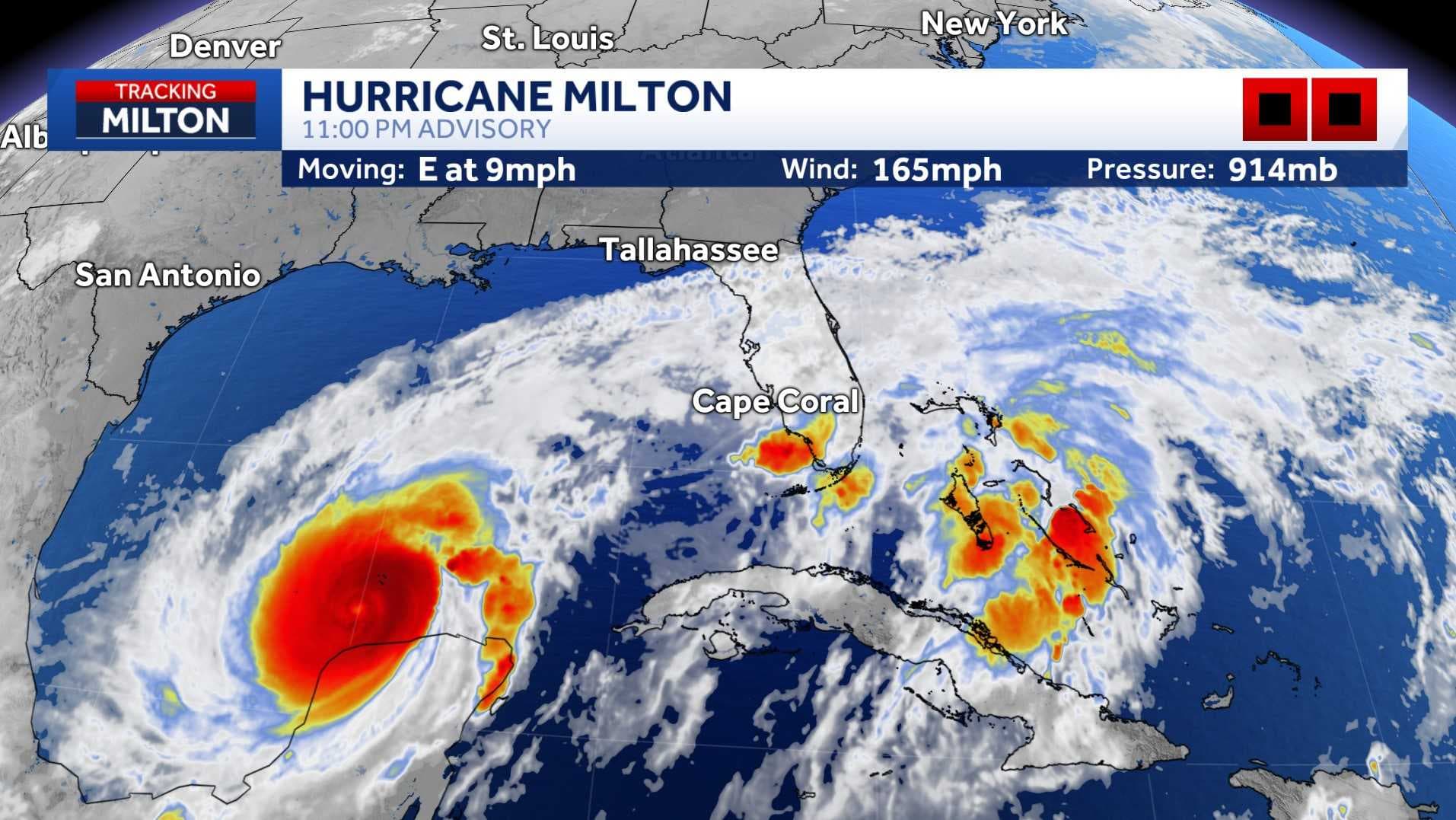 LIVE: Category 5 Hurricane Milton weaker with advisory, life-threatening surge expected for SWFL