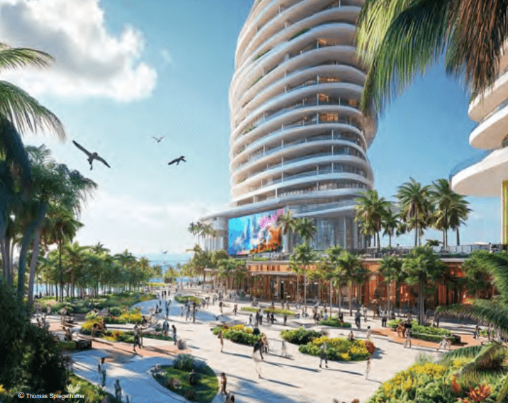 New renderings show futuristic community and workforce housing planned for Sanibel Outlets site