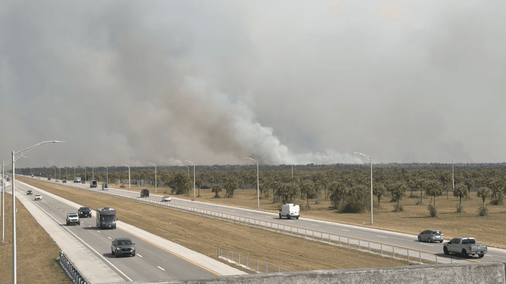 Drivers hit with thick smoke on Alligator Alley as Big Cypress wildfire grows