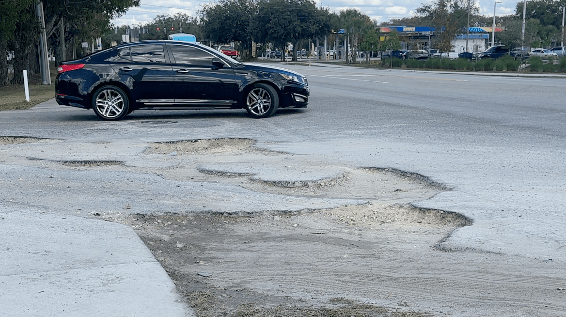 Buckingham potholes create a safety hazard for drivers