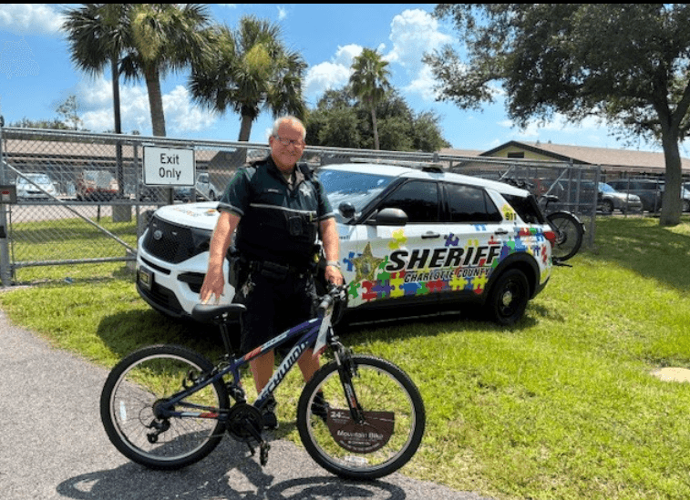 Charlotte County Deputy delivers new bike to student with long walk to school