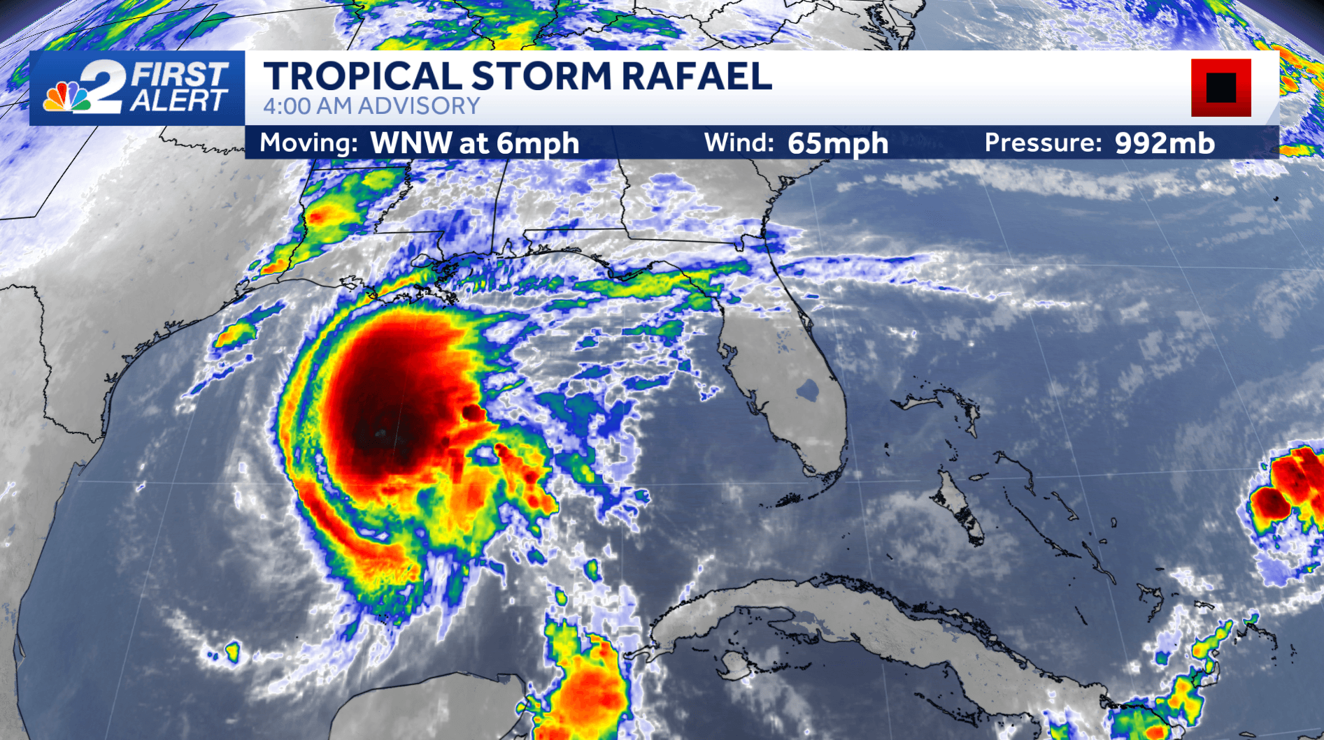 Rafael weakening, meandering in the Gulf