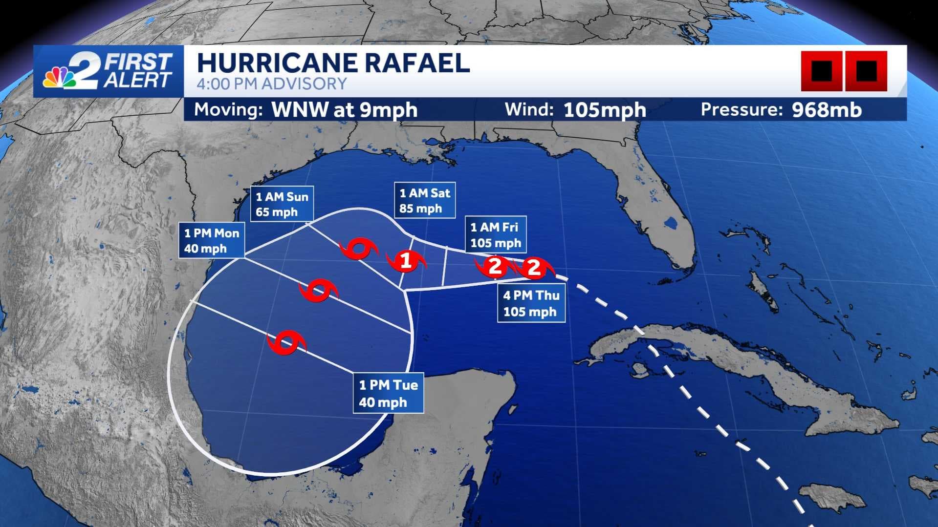 Hurricane Rafael moving away from SWFL