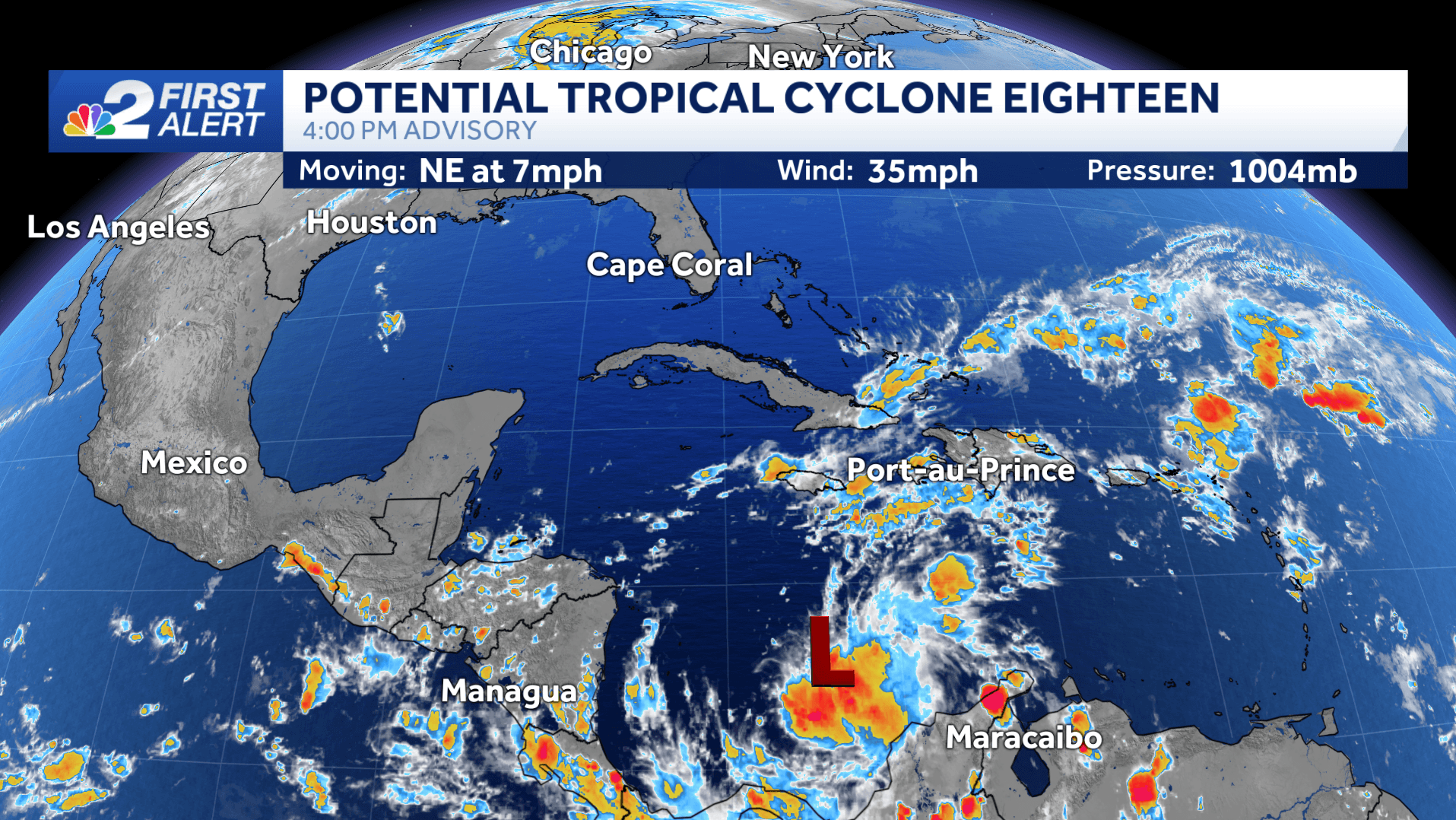 Tracking Potential Tropical Cyclone 18 in the Caribbean, expected to move into Gulf