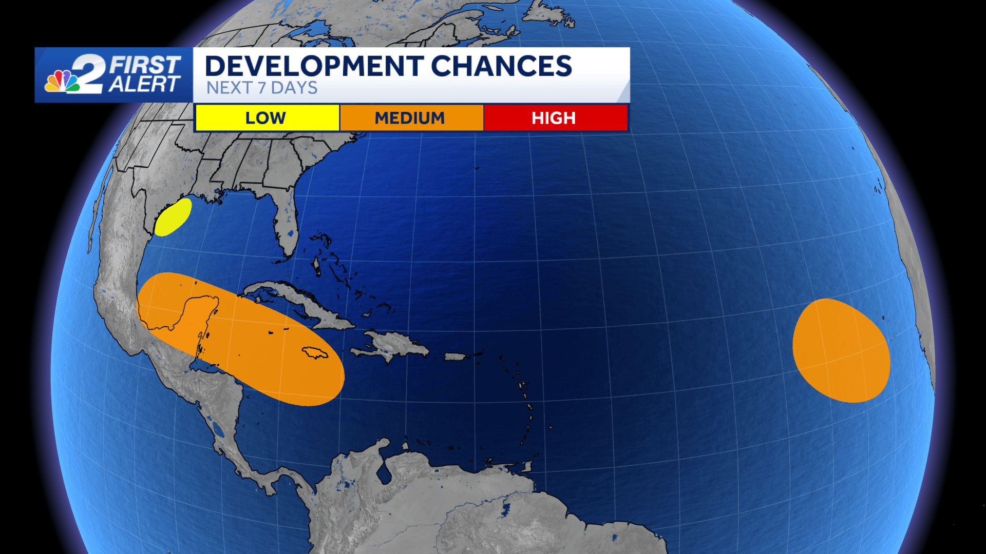 Tracking three tropical disturbances in the Atlantic