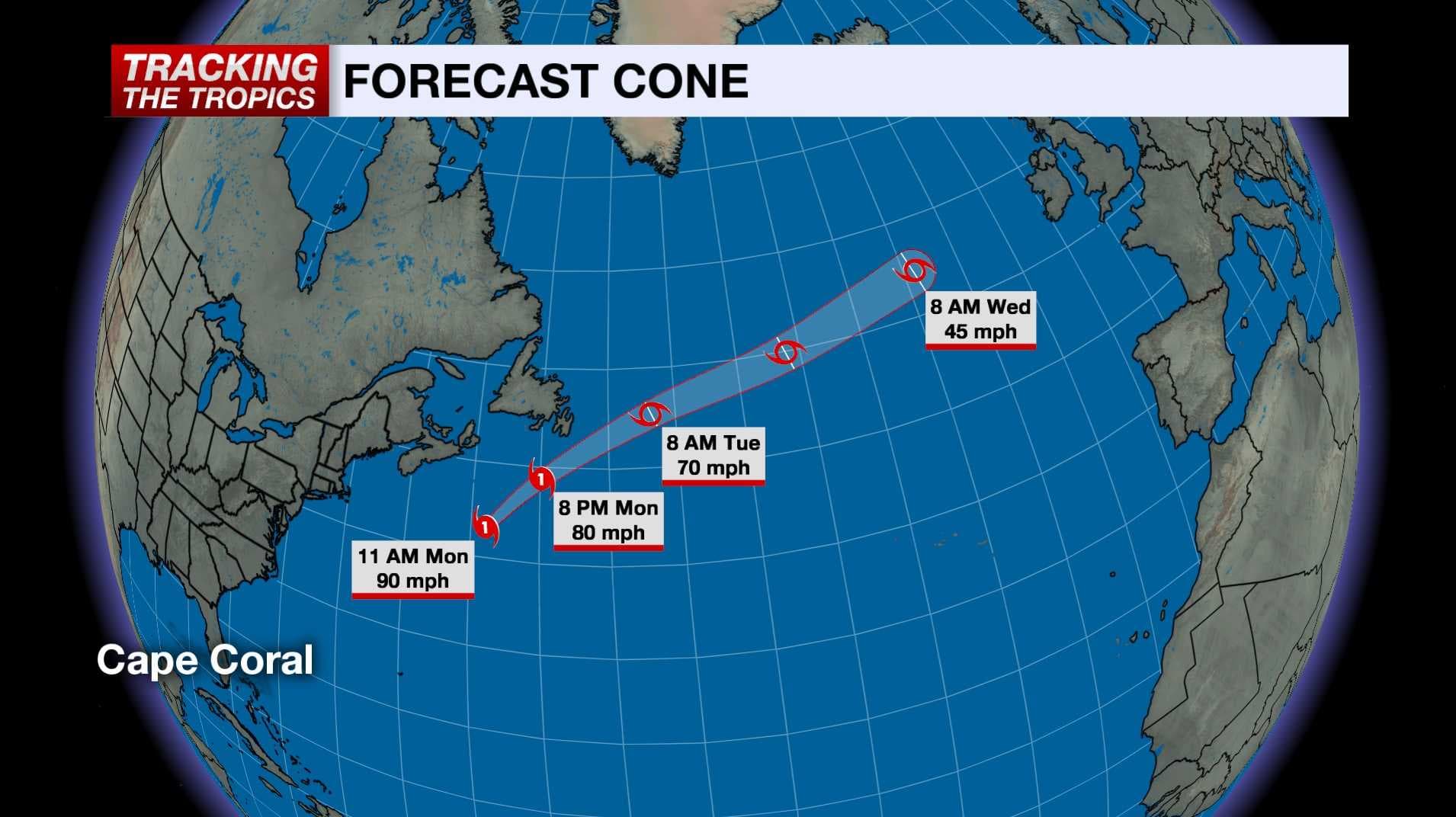 Hurricane Ernesto moves by Canadian Maritimes Monday
