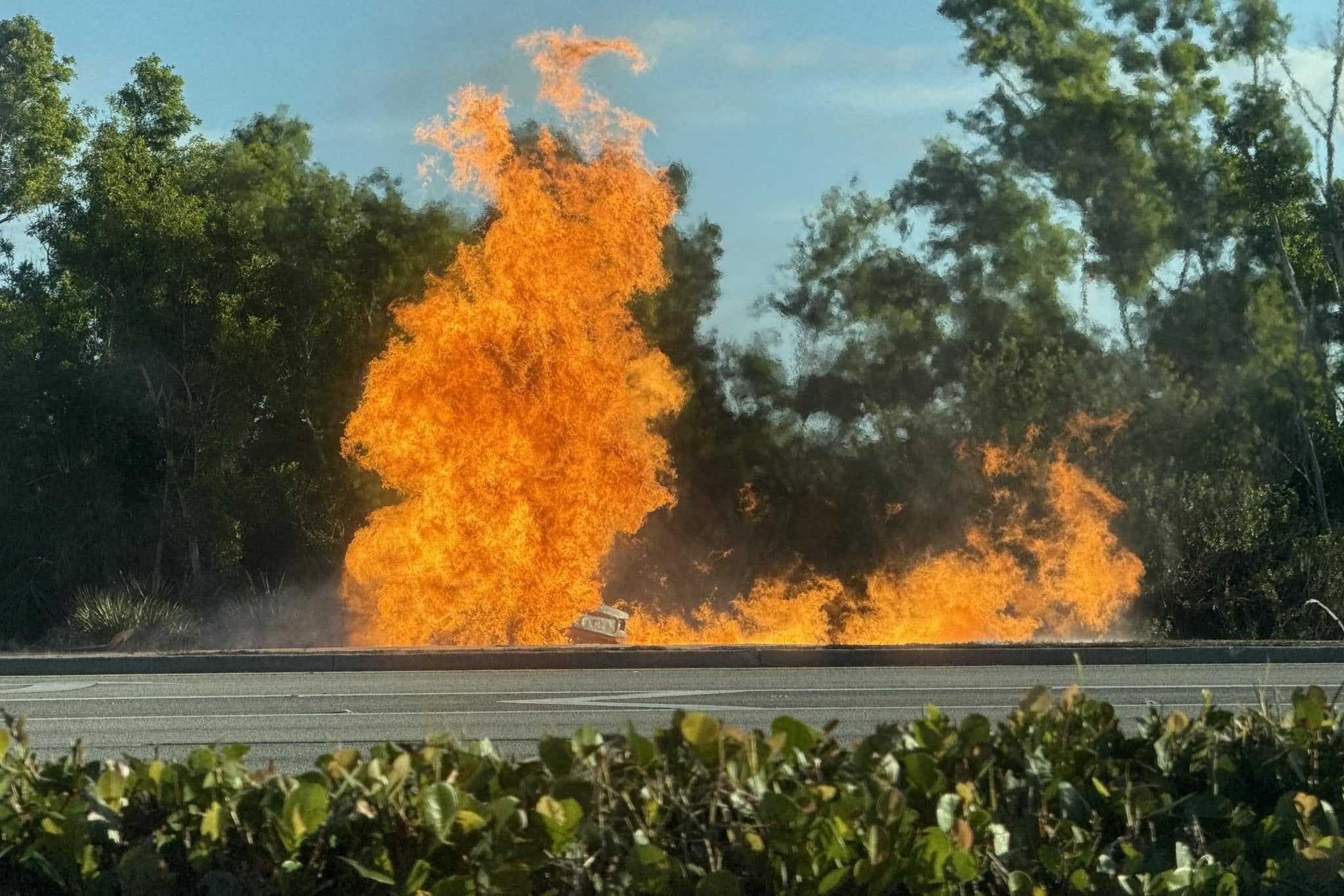 Driver dead after car crash ignites gas line on US-41 near Alico Road