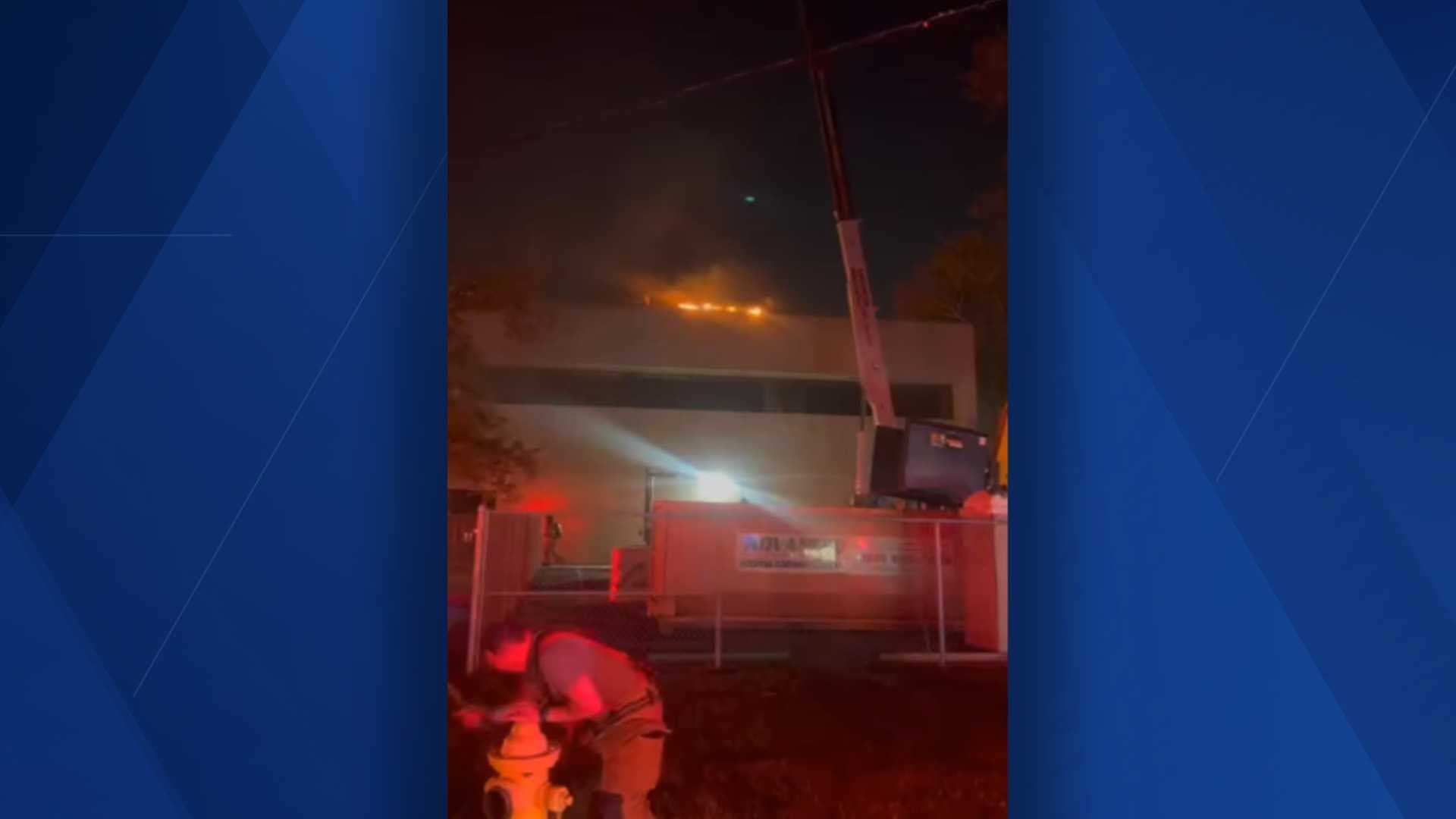 Fire sparks on roof of Fort Myers High School gym