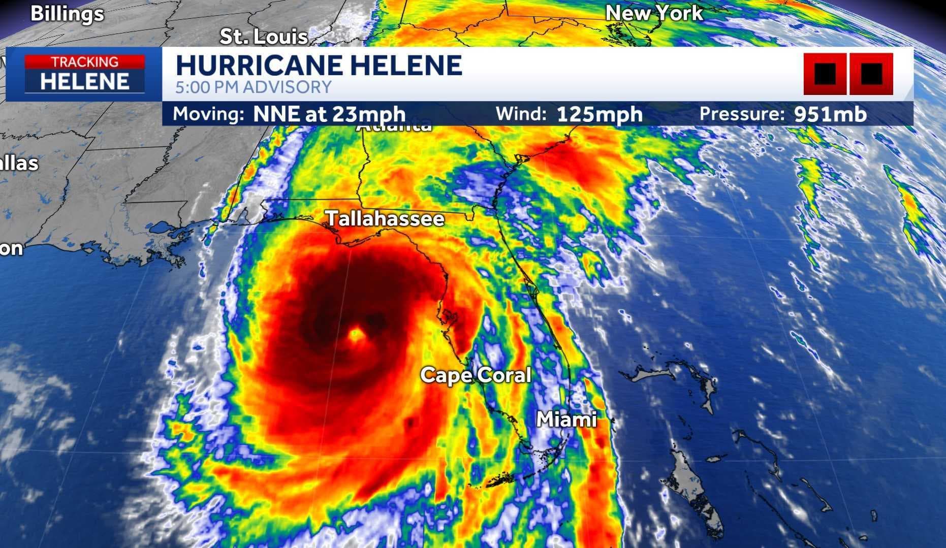 WATCH LIVE: Hurricane Helene now an extremely dangerous Category 4 storm