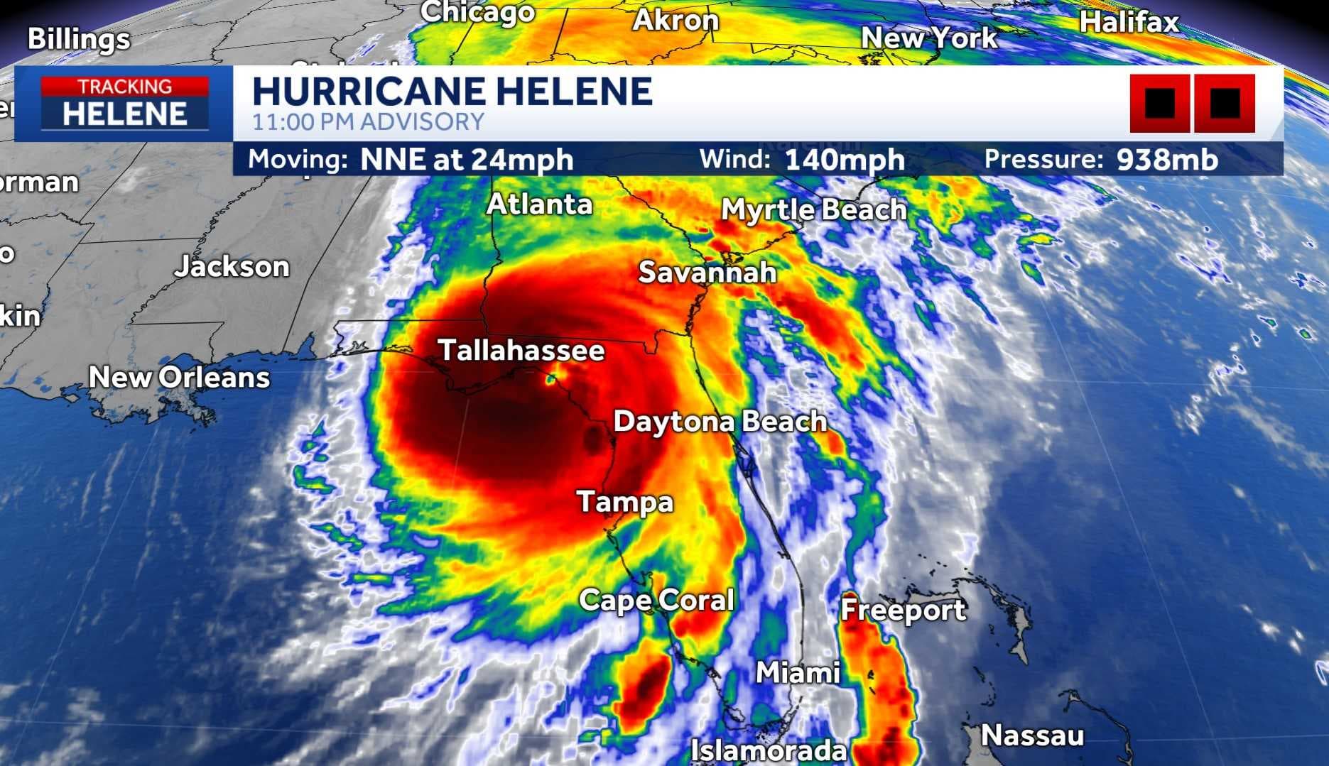 Hurricane Helene makes landfall as a devastating Category 4 storm