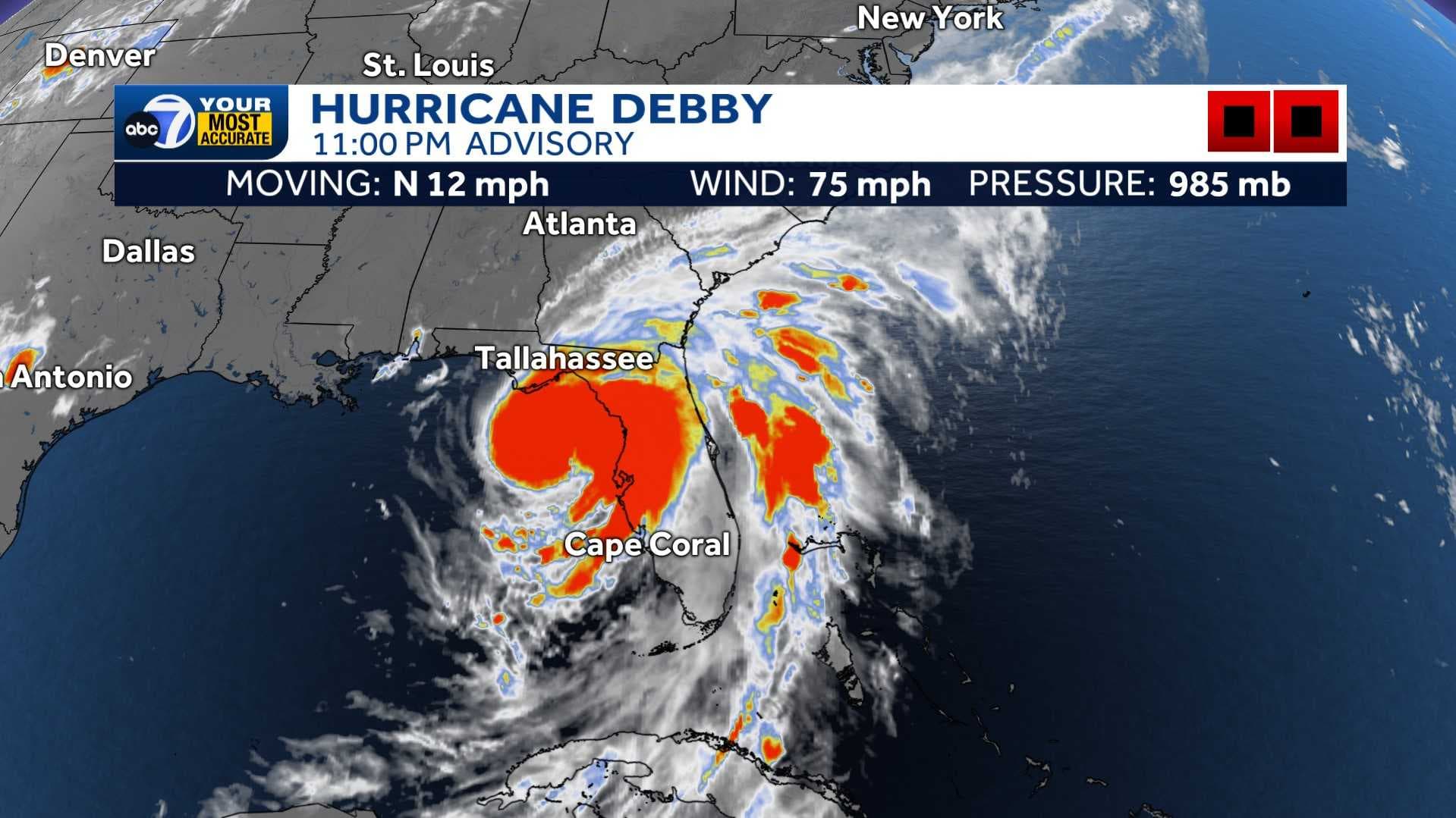 Hurricane Debby forms, landfall expected in Florida's Big Bend region