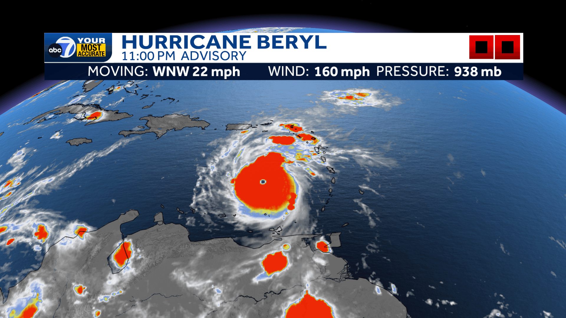Beryl is now the earliest Category 5 hurricane on record