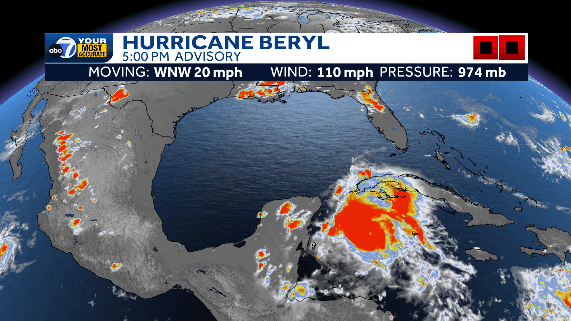 Beryl downgraded from a major hurricane