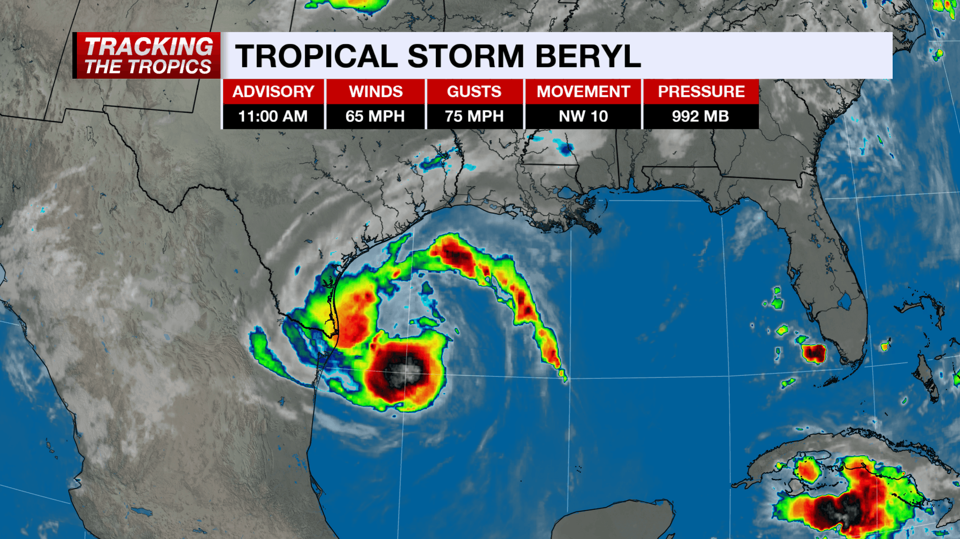 Beryl targeting Texas, expected to reach hurricane strength ahead of landfall