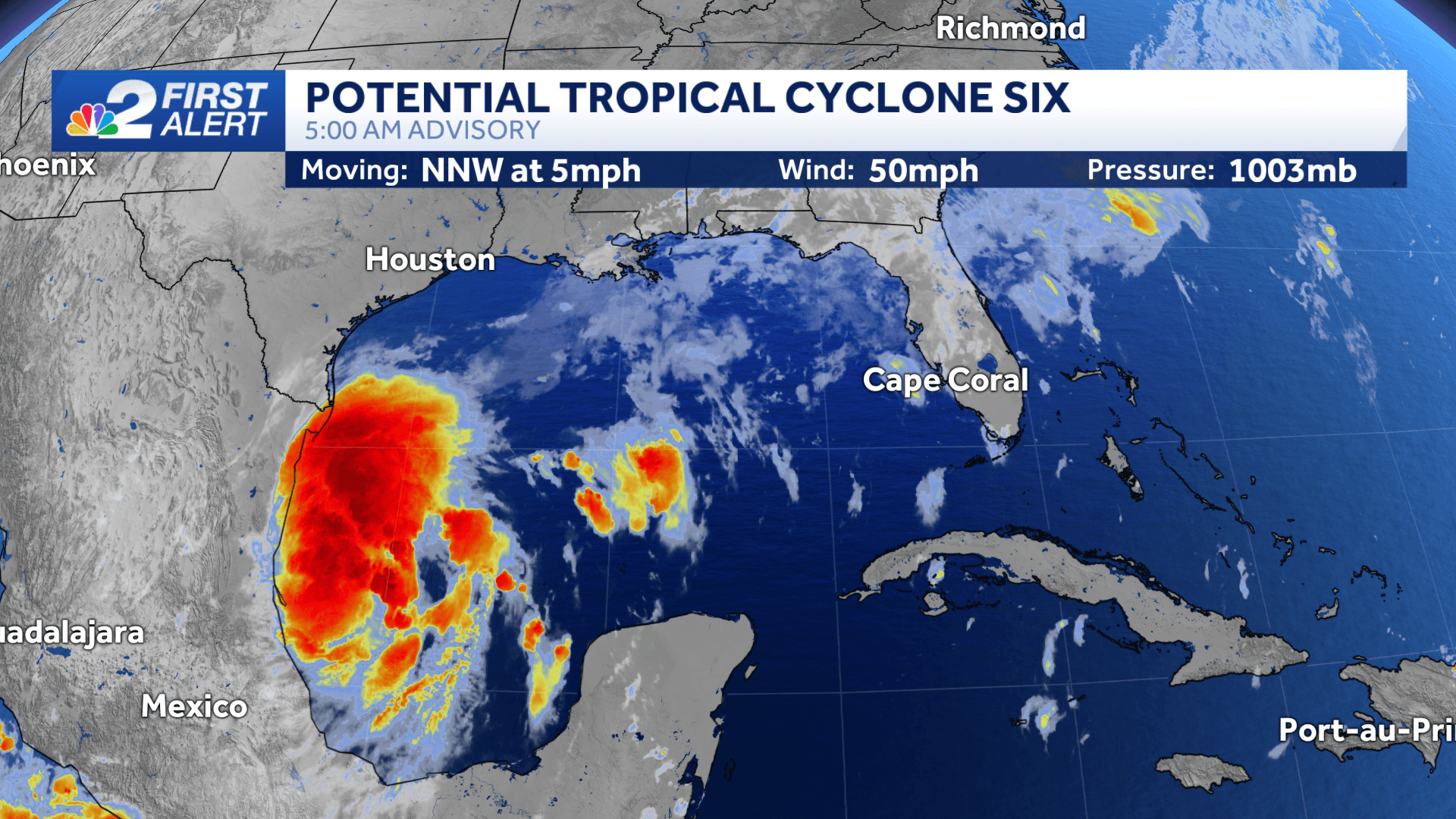 Potential Tropical Cyclone Six to become a hurricane in the Gulf
