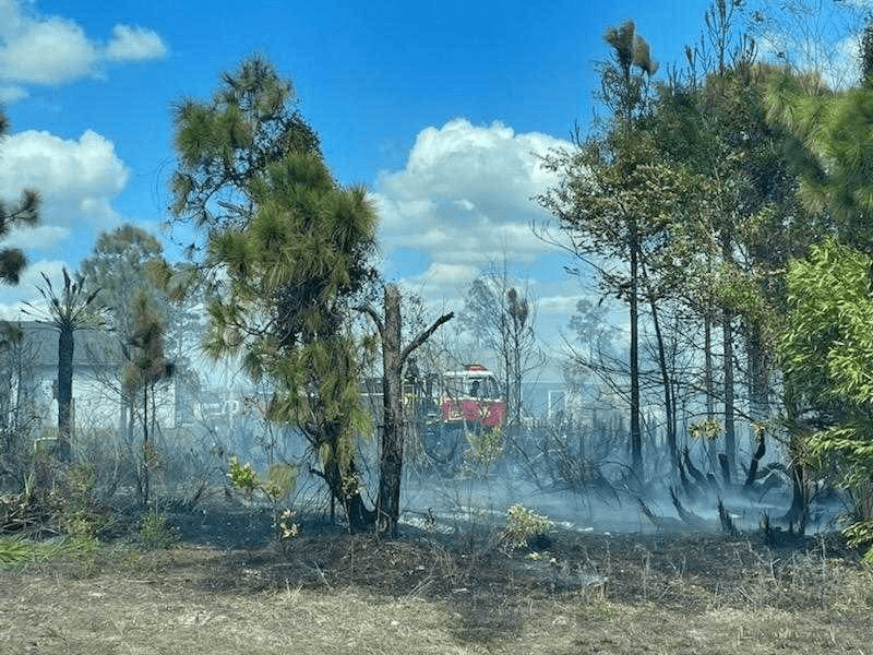Crews battle half-acre brush fire in Lehigh Acres