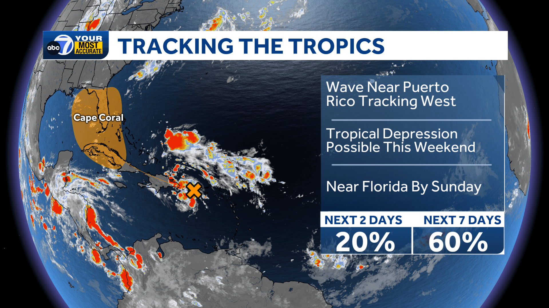 Monitoring tropical wave nearing Florida this weekend