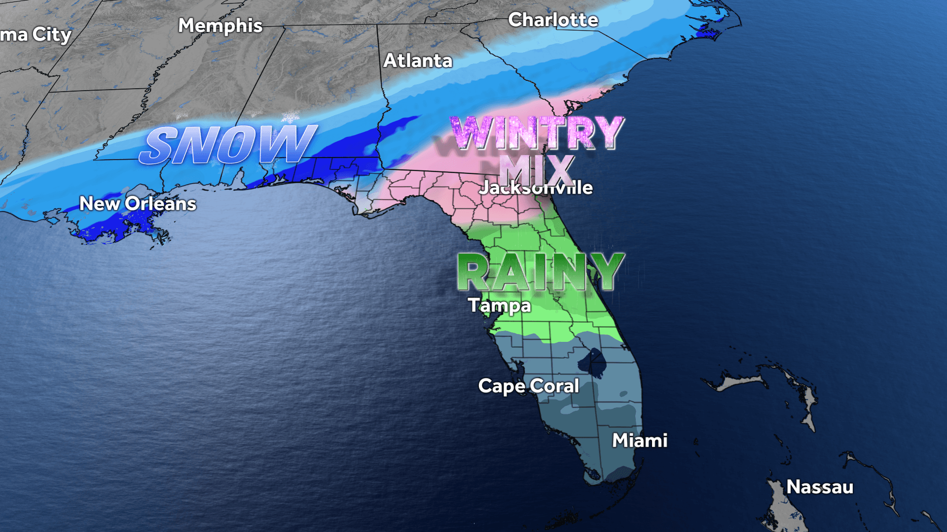 Historic winter storm blanketing parts of Florida with snow, sleet and ice