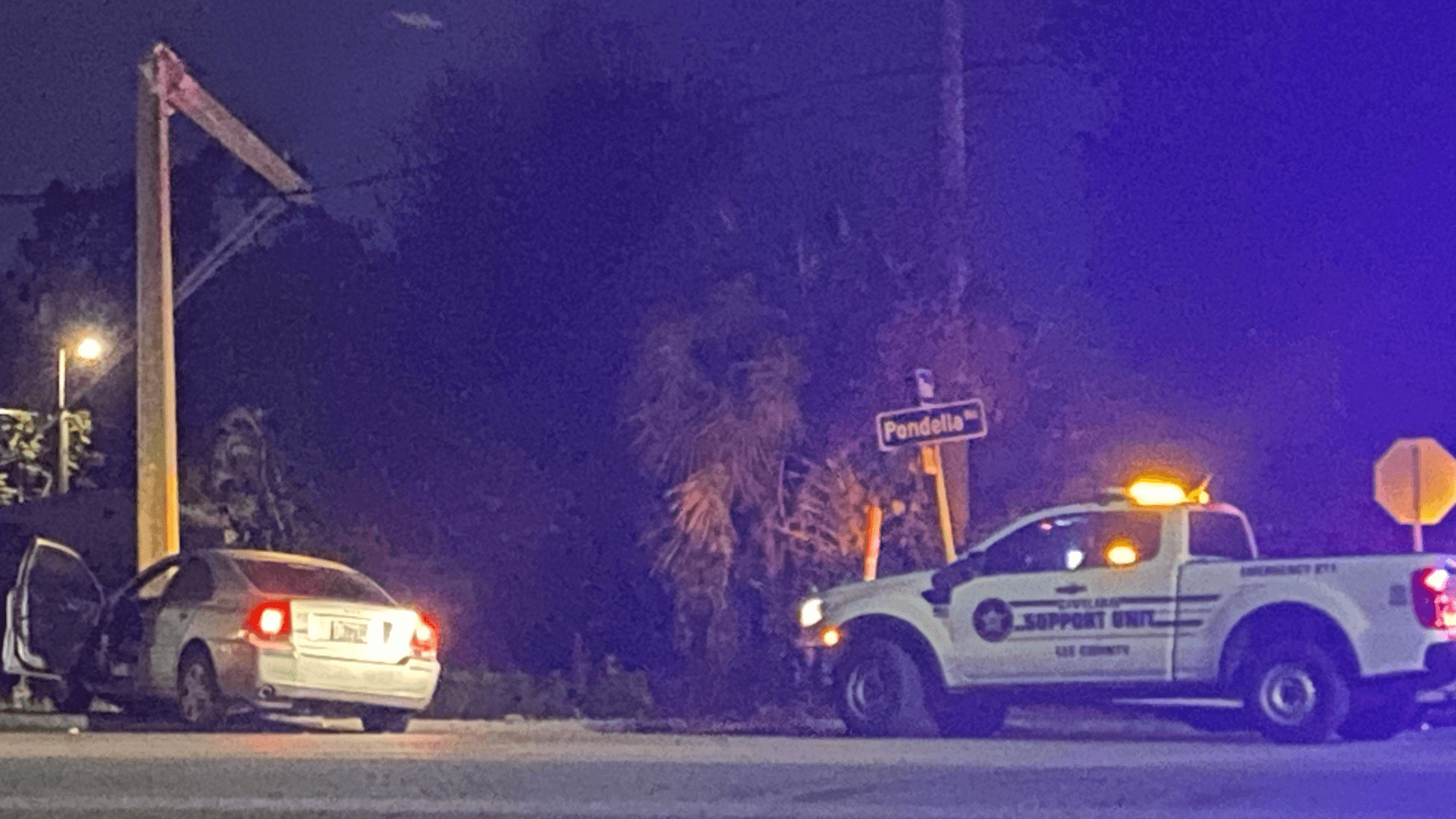 Car crashes into telephone pole in North Fort Myers
