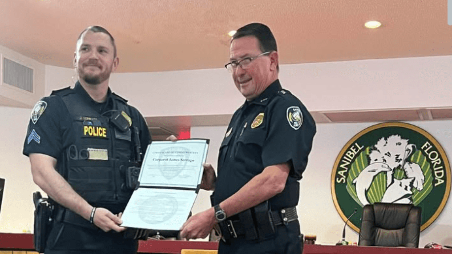 Sanibel police officer recognized for saving choking infant's life