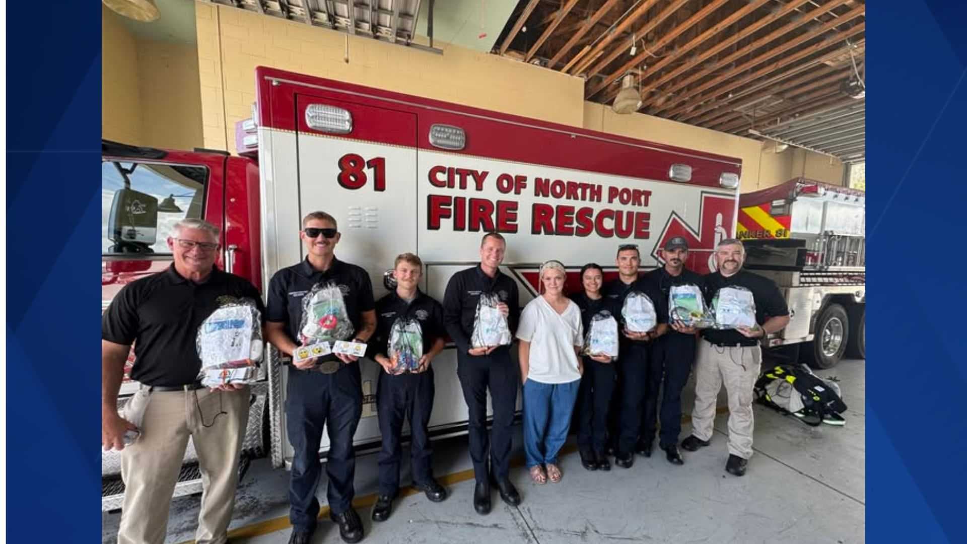 North Port Fire Rescue receives donation of sensory kits to assist children with autism