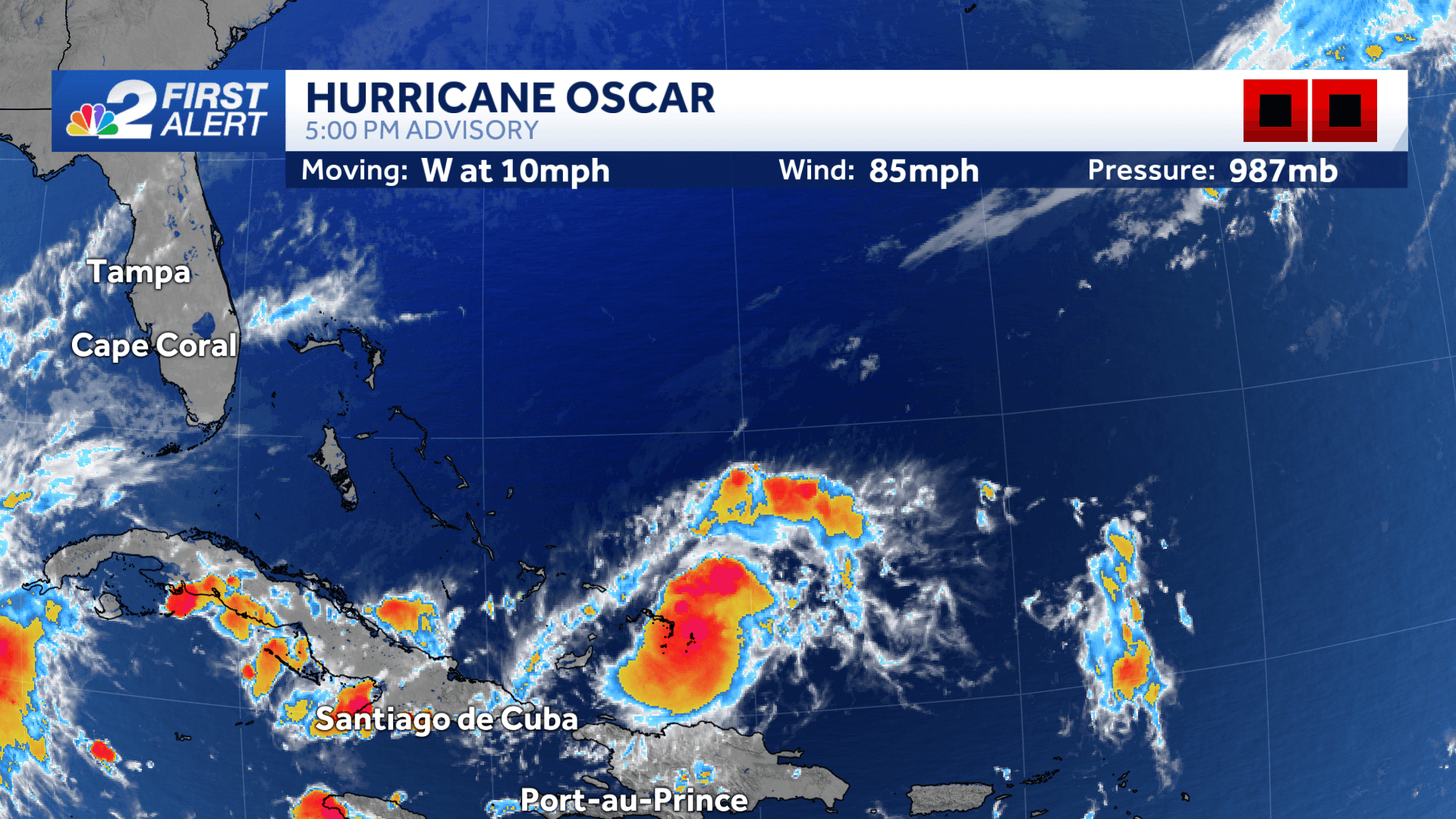 Newly formed Oscar strengthens into hurricane near southern Bahamas
