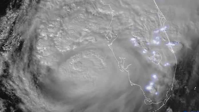 Video shows prolific lightning as outer bands of Hurricane Milton lash Florida