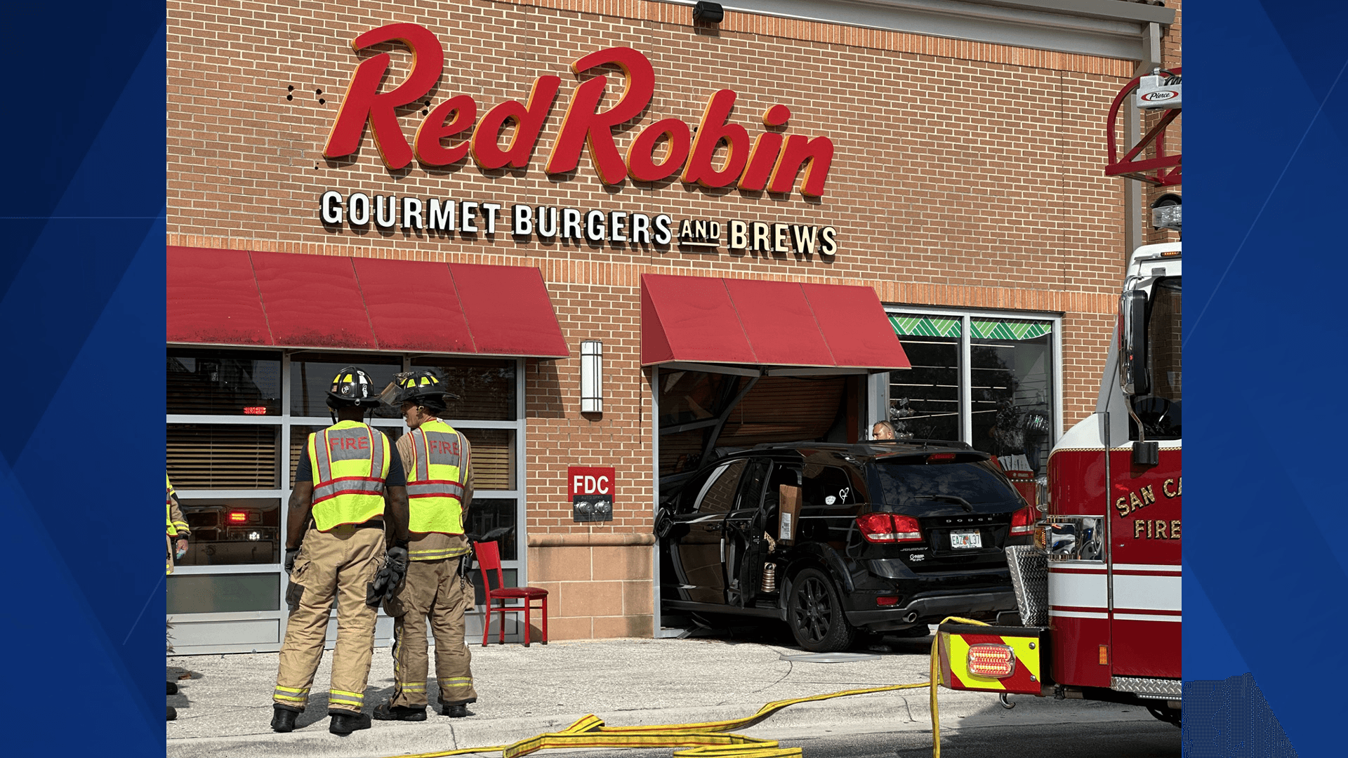 SUV crashes into Red Robin restaurant at Gulf Coast Town Center