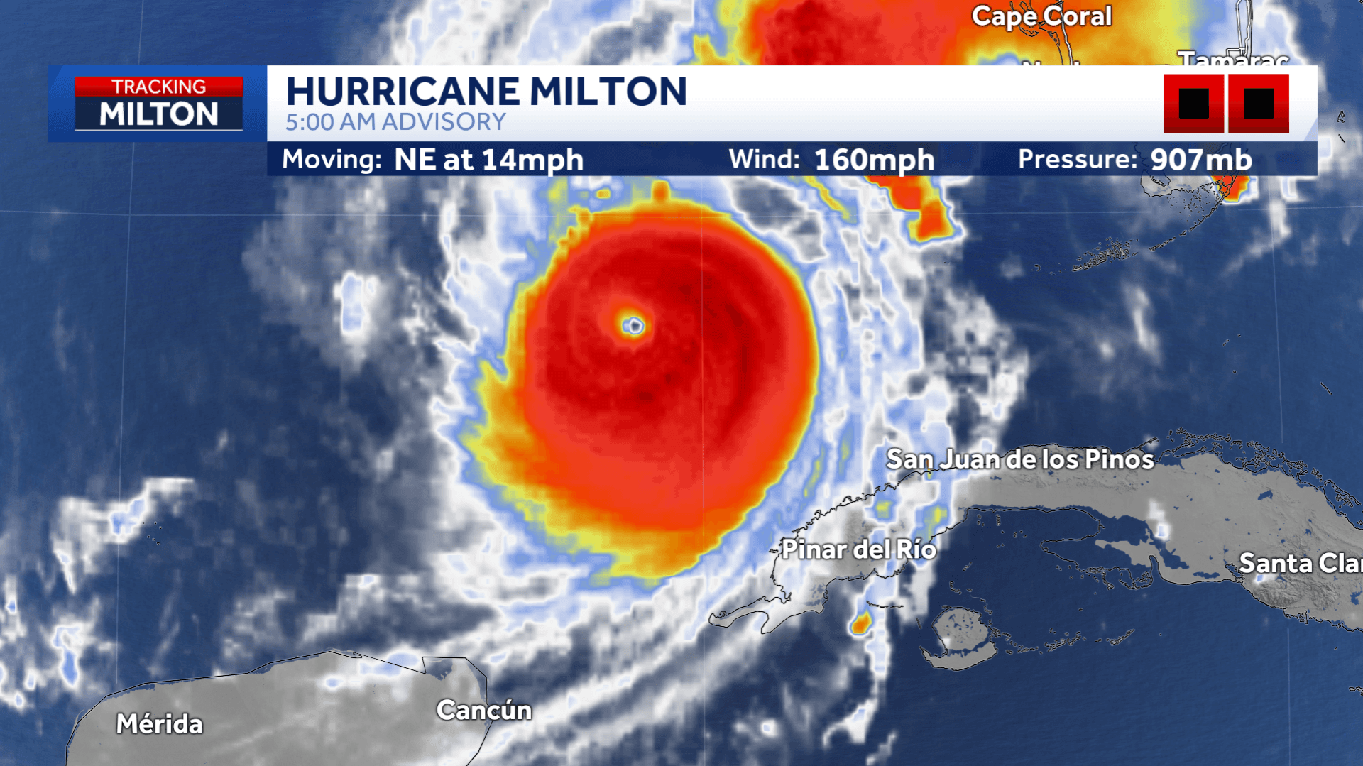 LIVE: Cat. 5 Hurricane Milton maintains strength, landfall expected within 24 hours