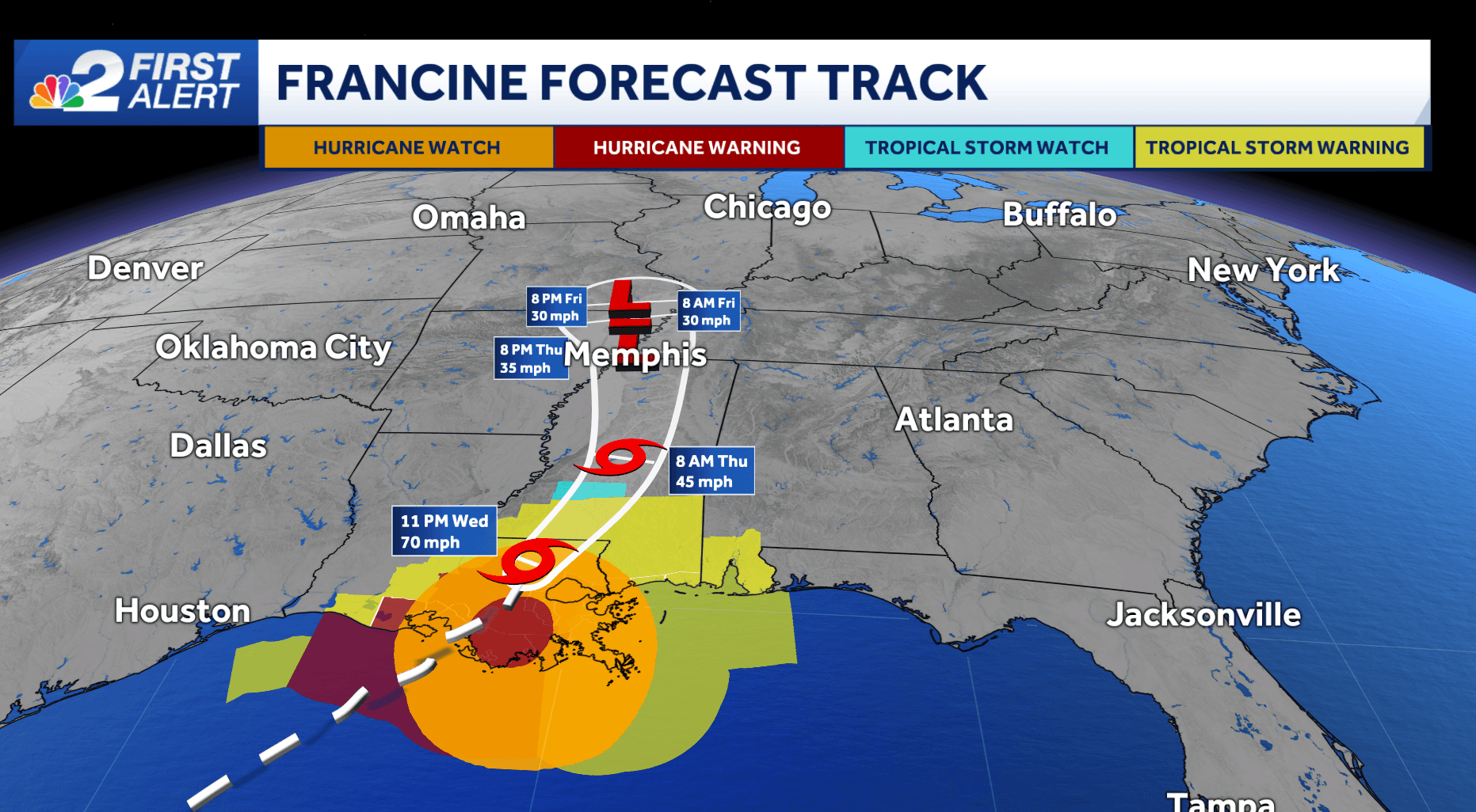 Francine makes landfall, weakens as it races north