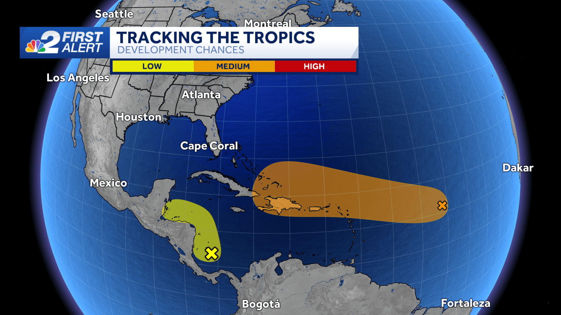 Monitoring Atlantic and Caribbean for tropical development