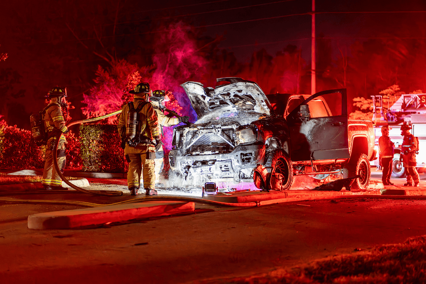 Pickup truck catches fire along Alico Road in south Fort Myers