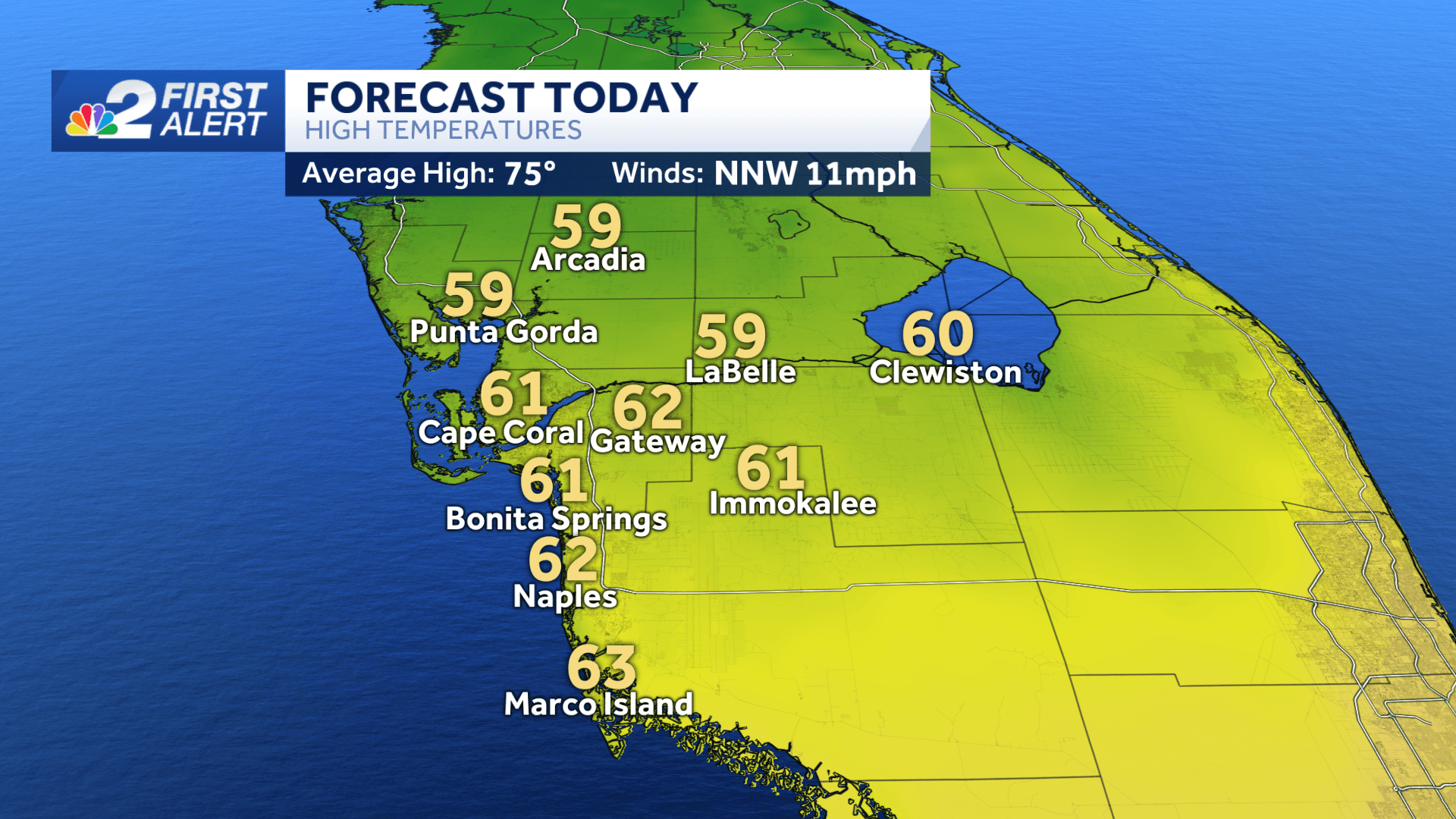Coldest air of the season for the Gulf Coast