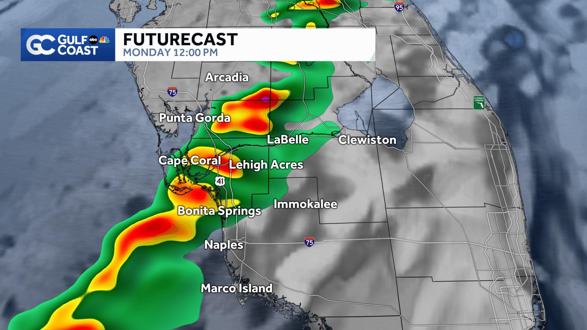 Strong cold front to bring wind and rain to the Gulf Coast Monday