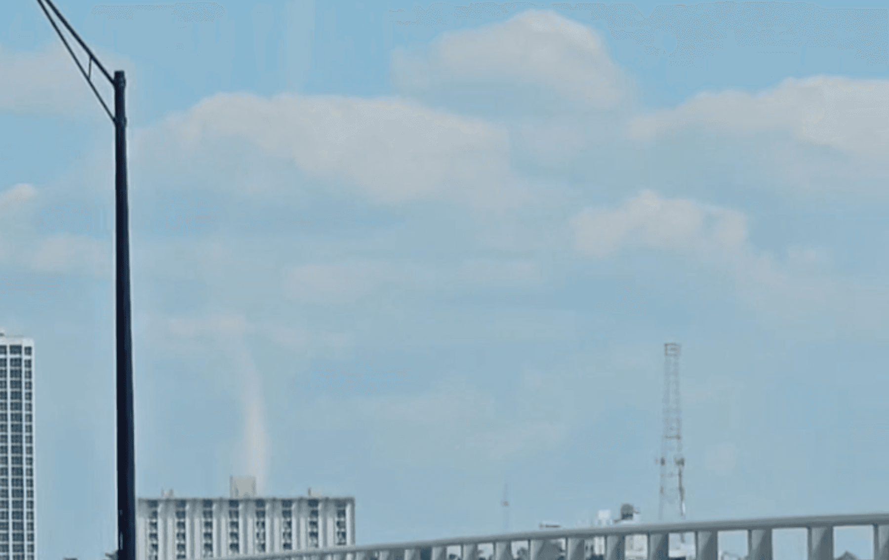 Dust devil spotted in Fort Myers from the Edison Bridge on Sunday