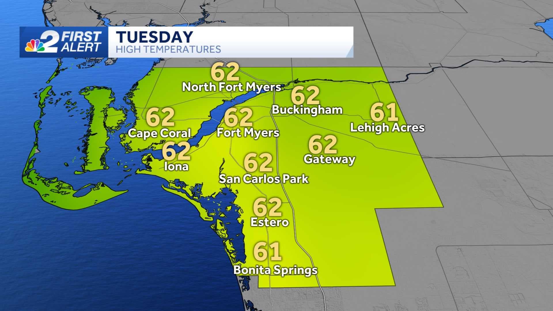 Coolest afternoon in 323 days expected Tuesday