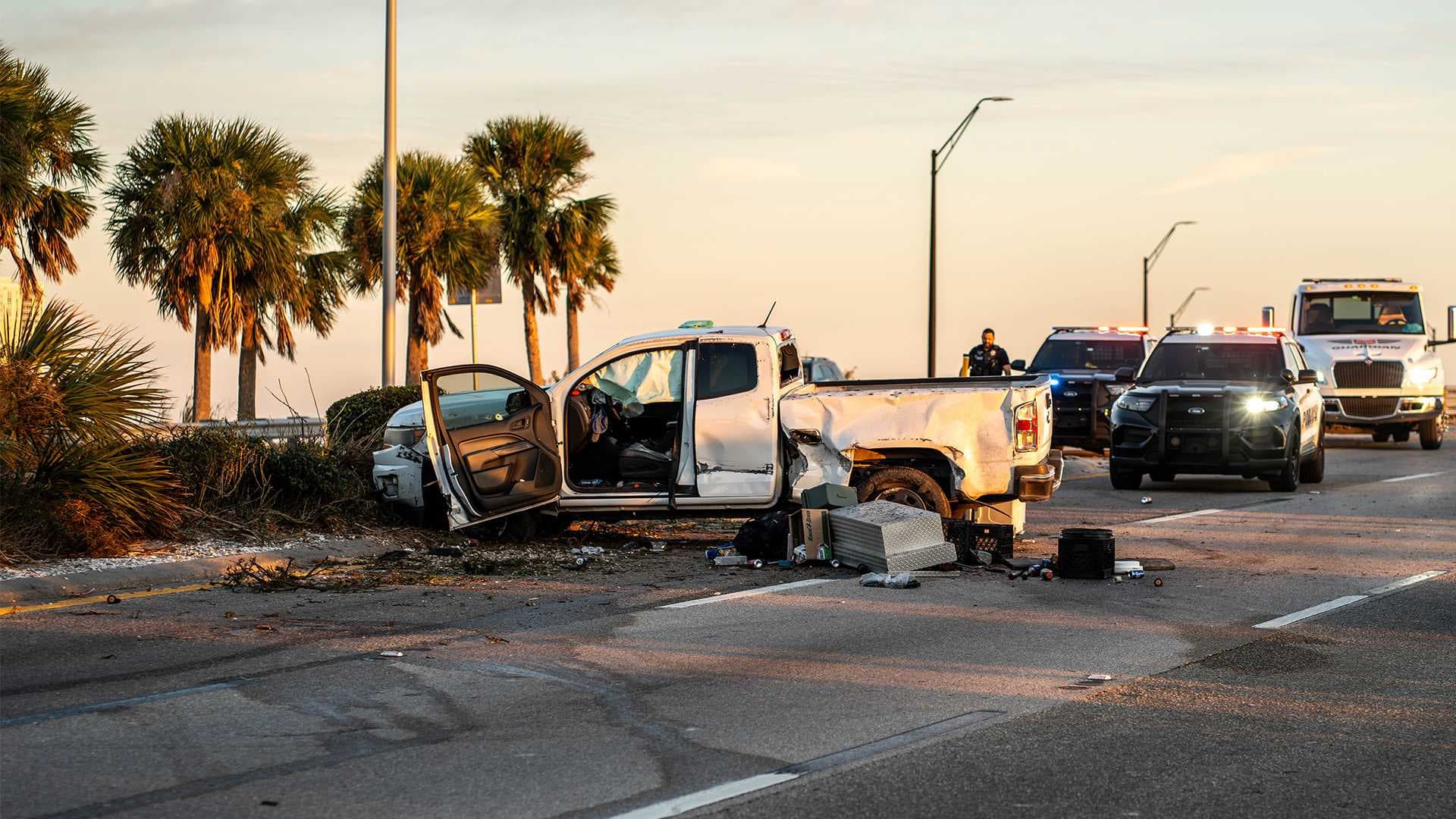 1 taken to hospital after multi-vehicle crash on Edison Bridge in Fort Myers
