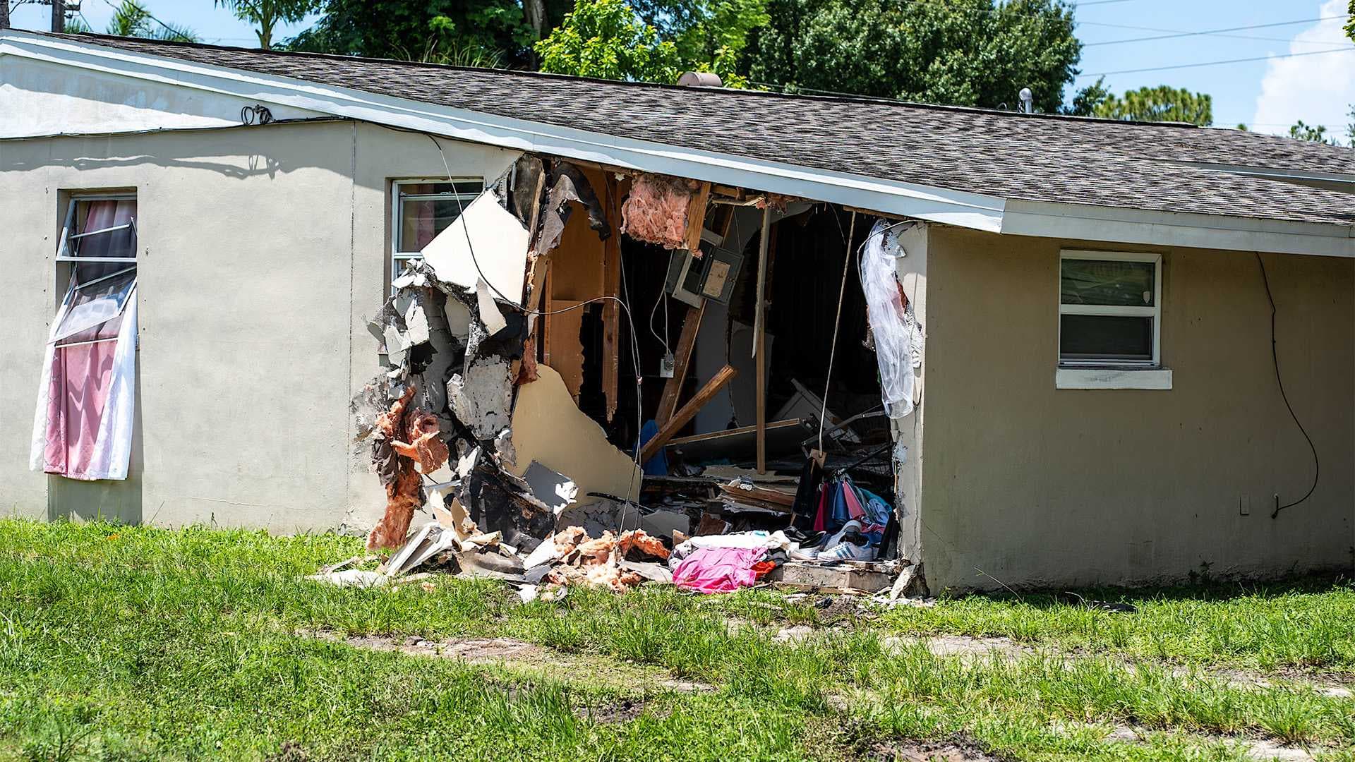 Two children taken to hospital after church van crashes into Fort Myers home